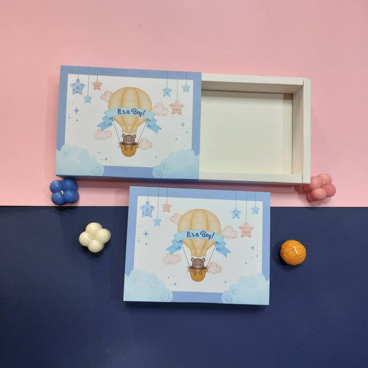 Baby Boy | 12 Cavity Baby Birth Announcement Box | Pack of 10