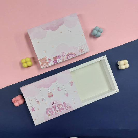 Baby Girl | 12 Cavity Baby Birth Announcement Box | Pack of 10