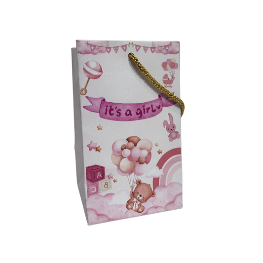 Its a Girl Printed Paper Bag | 3.5x3.5x6 inch | Baby Announcement Bags