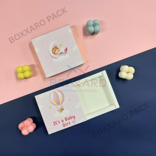 Premium "Its a Girl" Slider Paper Foldable Boxes – 9 Cavity & Without Cavity