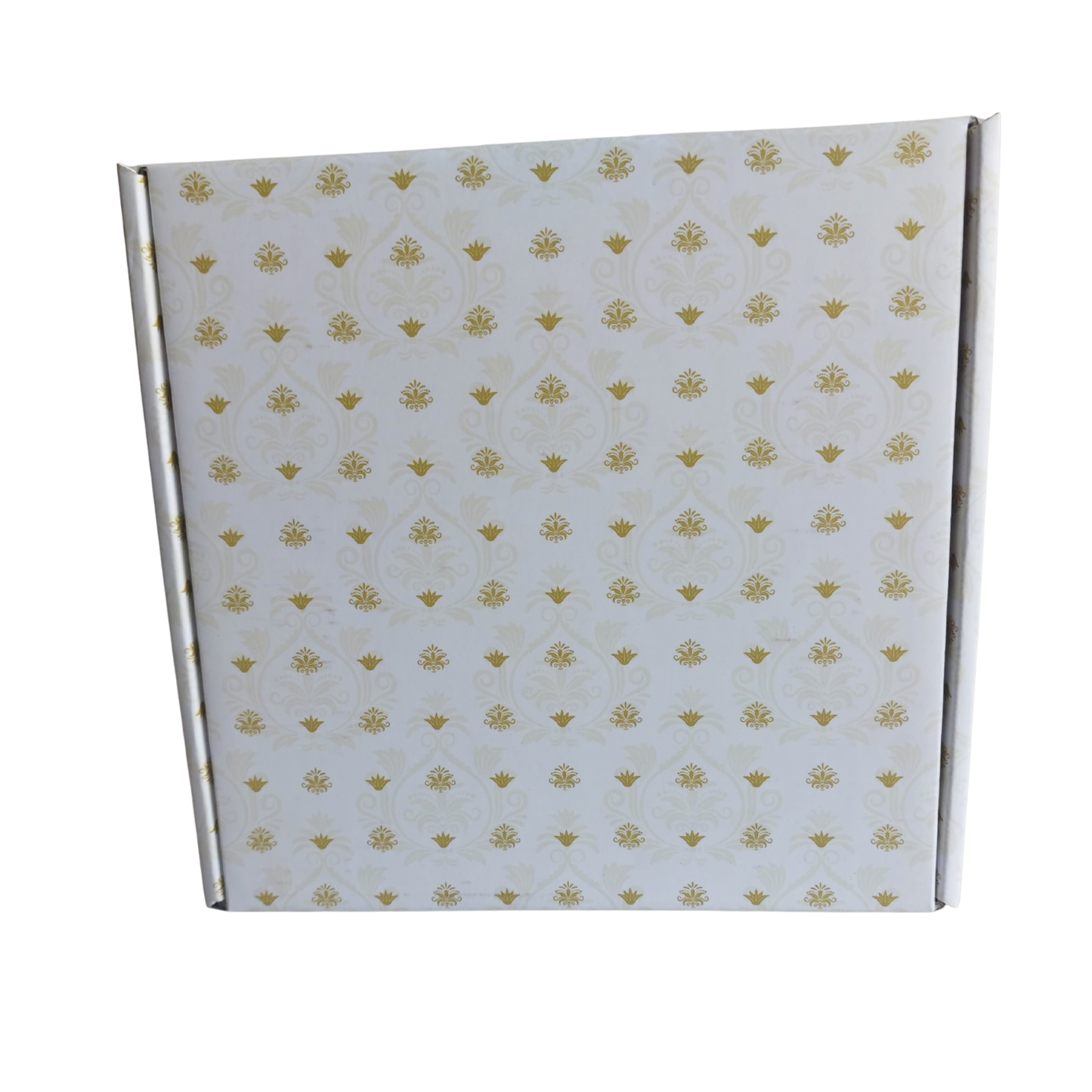 Corrugated Mailer Hamper Box | 9.5x9x3.5 Inch | Golden Cream White Design