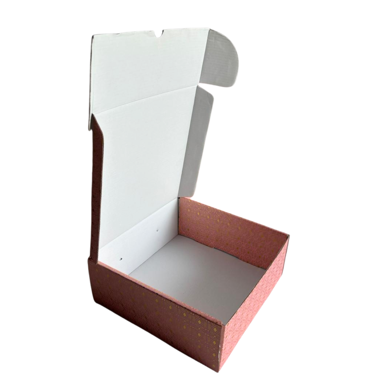 Corrugated Mailer Hamper Box | 9.5x9x3.5 Inch | Metallic Gold Foil Design