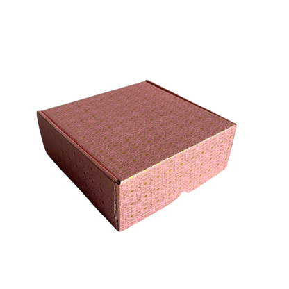 Corrugated Mailer Hamper Box | 9.5x9x3.5 Inch | Metallic Gold Foil Design