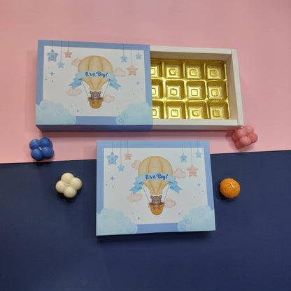 Baby Boy | 12 Cavity Baby Birth Announcement Box | Pack of 10