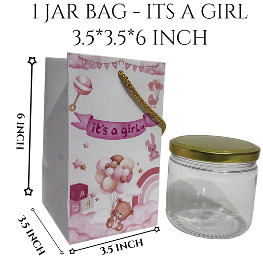 Its a Girl Printed Paper Bag | 3.5x3.5x6 inch | Baby Announcement Bags