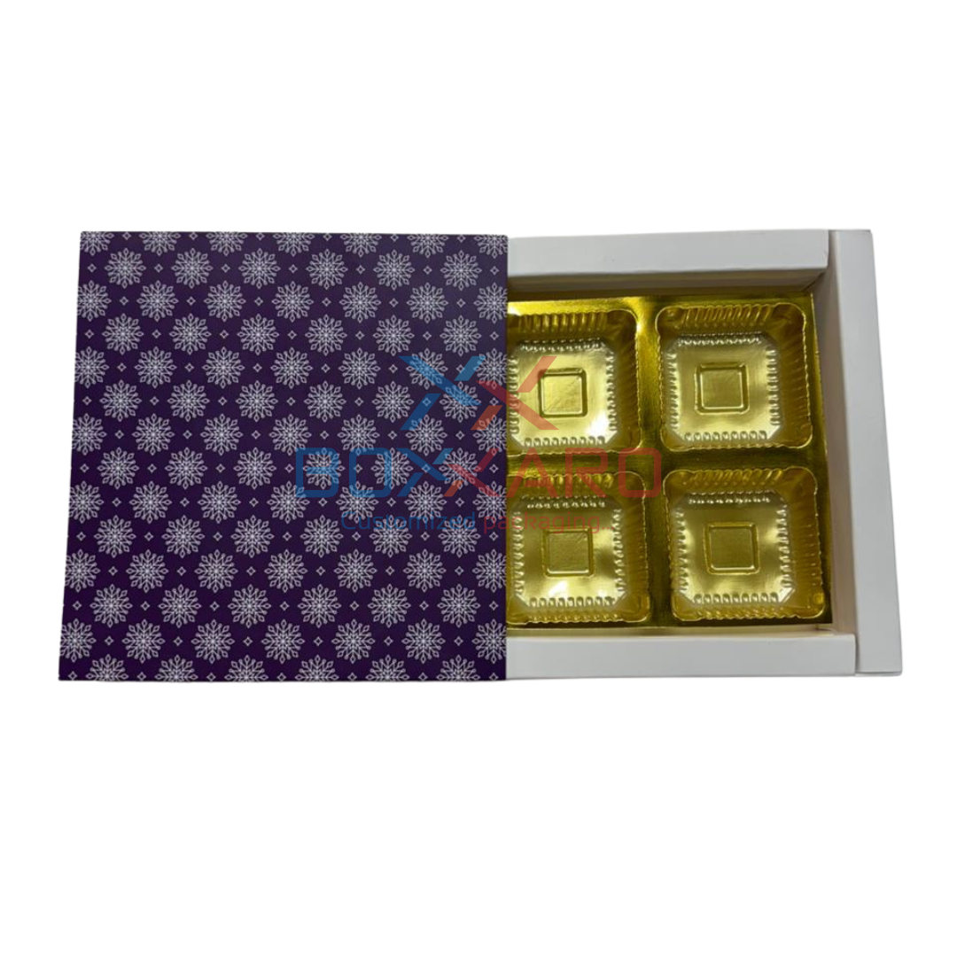 4 Cavity Slider Chocolate Box with Cavity (20 Pieces )