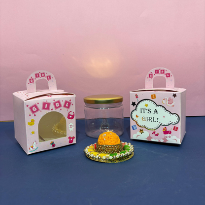1 Jar Box | Its a Boy and Its a Girl Handle Window Box| 3.5x3.5x3.5 inch