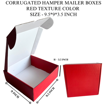 9.5X9X3.5 Inch Corrugated Hamper Mailer Box | Texture Design | Pack of 10