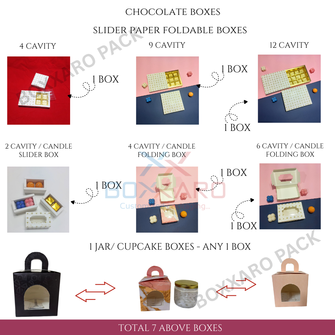 Sample Boxes Kit -1 | Baby Announcement Box, Chocolate Box, Hamper Box, Jar Box | Free Shipping In India