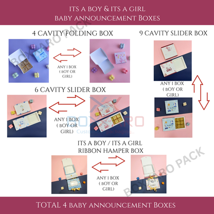Sample Boxes Kit -2 | Birth Announcement Box, Chocolate Box| Free Shipping In India