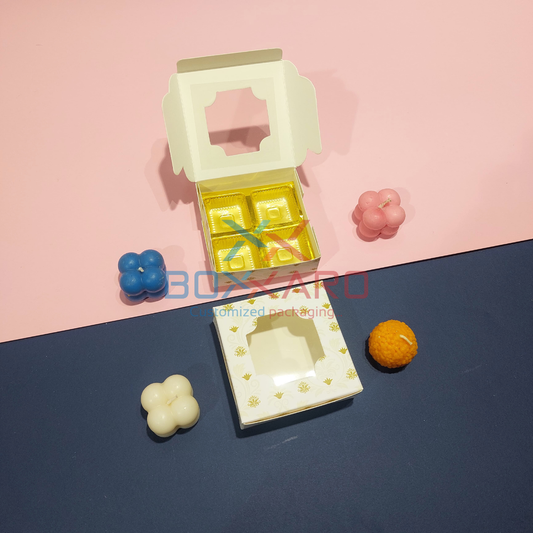4 Cavity Chocolate Box With Cavity | 3.75 x 3.75 x 1.25 inch