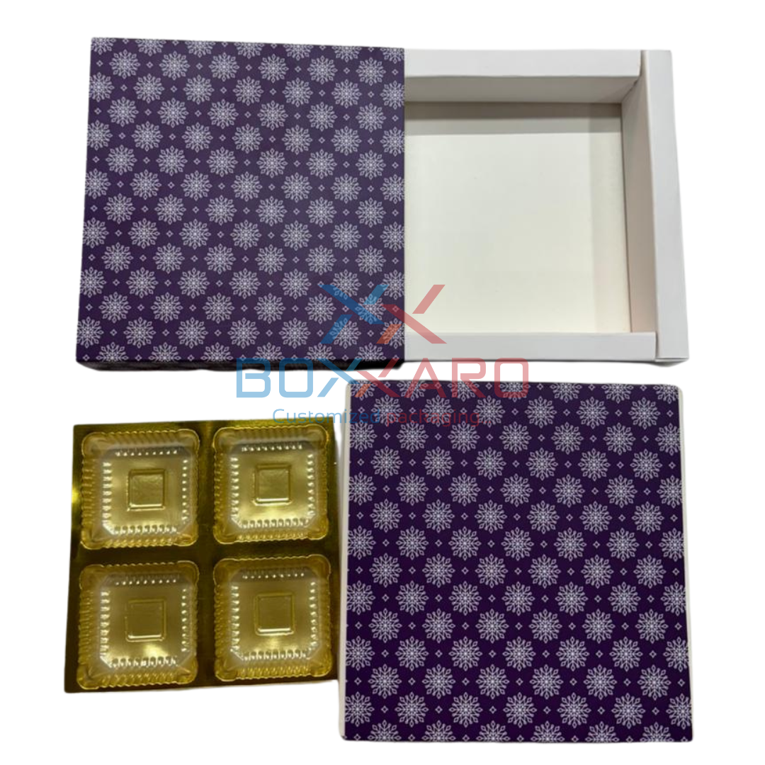 4 Cavity Slider Chocolate Box with Cavity (20 Pieces )