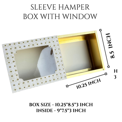Slider Hamper Box with Window | 10.25x8.5x3 inch | Pack of 10 Box