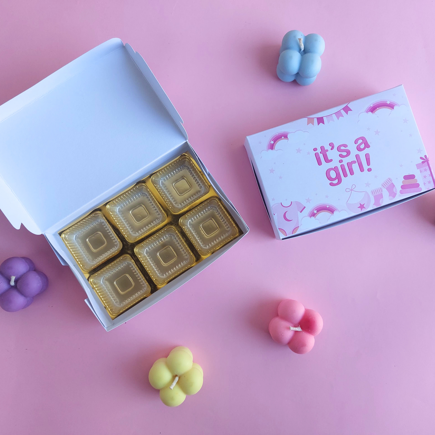 Premium "Its a Girl" Paper Folding Boxes – 6 Cavity & Without Cavity