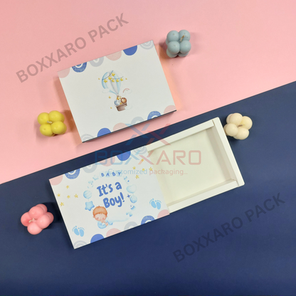 Premium "Its a Boy" Slider Paper Foldable Boxes – 6 Cavity & Without Cavity
