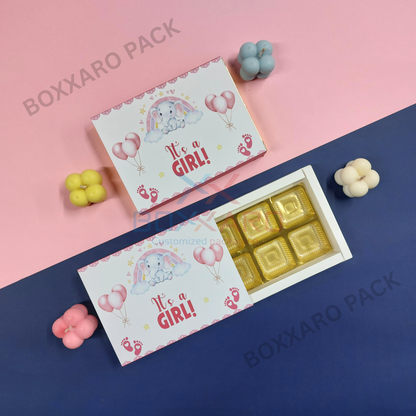 Its a Girl Slider Paper Foldable Boxes – 6 Cavity & Without Cavity