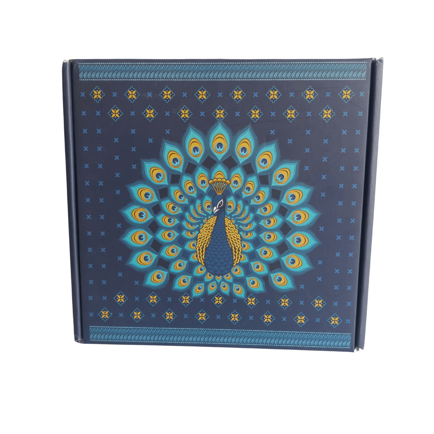9.5X9X3.5 Inch Corrugated Hamper Mailer Box | Peacock Design | Pack of 10