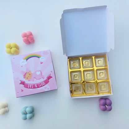 Premium "Its a Girl" Paper Folding Boxes – 9 Cavity & Without Cavity