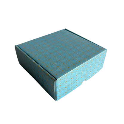 Corrugated Mailer Hamper Box | 9.5x9x3.5 Inch | Metallic Gold Foil Design