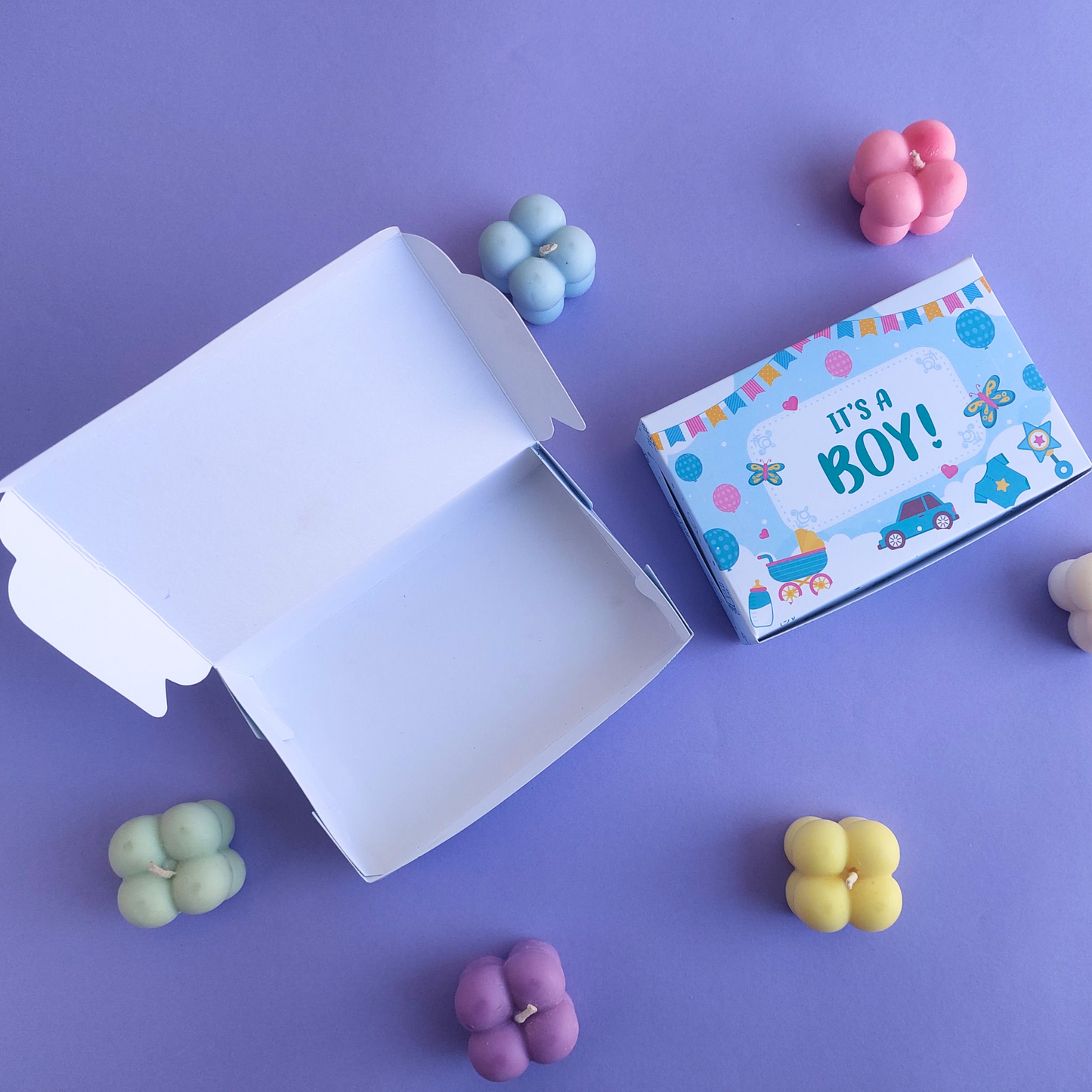 6 Cavity Baby Boy Birth Chocolate Boxes - Pack of 20 Boxes
