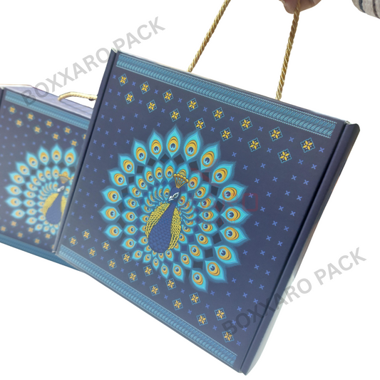 Corrugated Hamper Box - Peacock Design