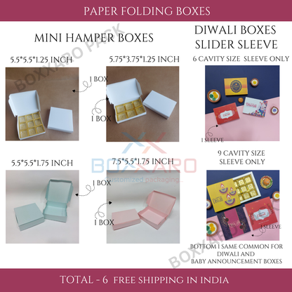 Sample Boxes Kit -2 | Birth Announcement Box, Chocolate Box| Free Shipping In India