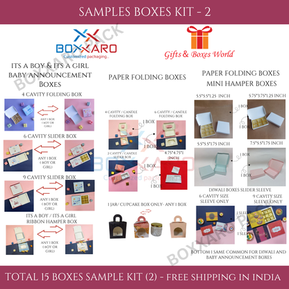 Sample Boxes Kit -2 | Birth Announcement Box, Chocolate Box| Free Shipping In India