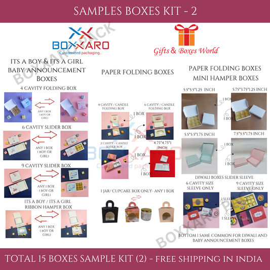 Sample Boxes Kit -2 | Birth Announcement Box, Chocolate Box| Free Shipping In India